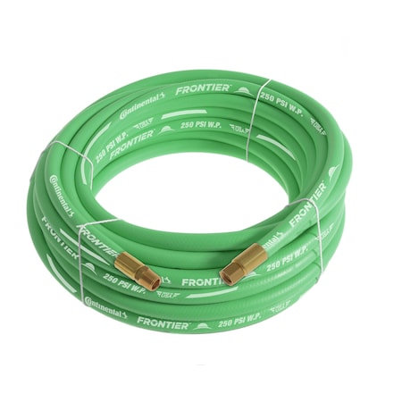 3/8 X 100' Green EPDM Rubber Air Hose, 300 PSI, 1/4 MNPT X FNPSM